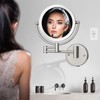 LEDOOLE 8" Rechargeable Lighted Wall Mounted Makeup Mirror with Magnification,