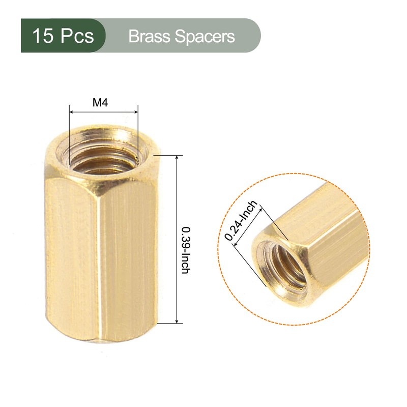 YOKIVE Pack of 15 M4 Spacers Brass Hexagonal PCB Spacer