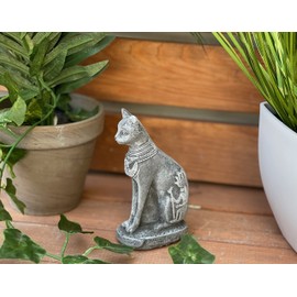 stoneandstyle Stone Figurine Small Cat Bastet Goddess Frost-Proof Cast Stone