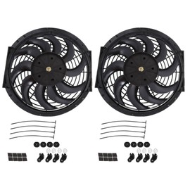 GXYWADY 12 Inch Electric Radiator Fan 12 inch Cooling Slim Fans 12 V Push Pull 10 Blades Mounting Kit