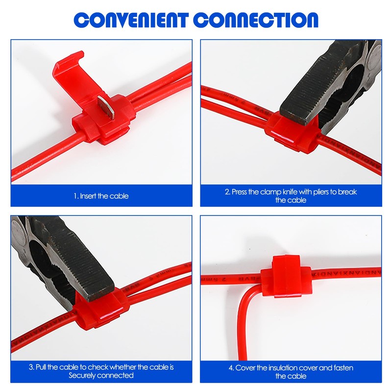 Cable Junction Connector, Pack of 100 Branch Connectors, Car Power