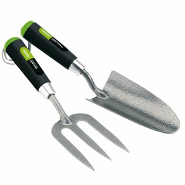 Draper 88806 and 88807 Carbon Steel Fork and Trowel Set, black