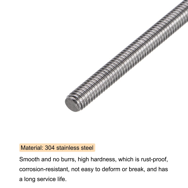 uxcell 8 Pack 8/32 Inch M4 Threaded Rods Studs with