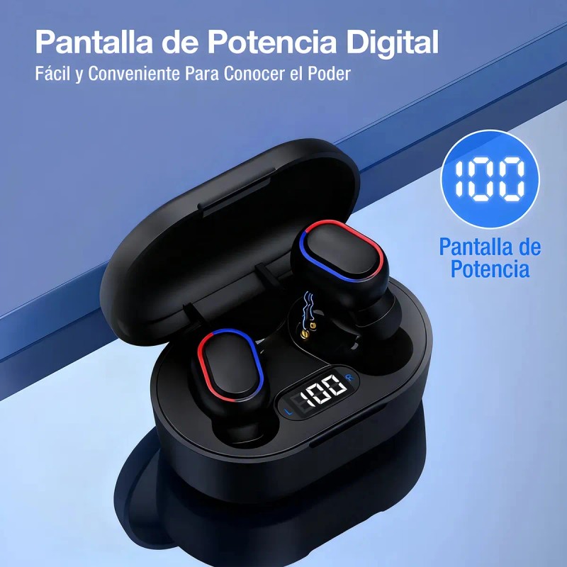 Audfonos In-ear Inalmbricos MOREKA E601 Indicador LED del Nivel de