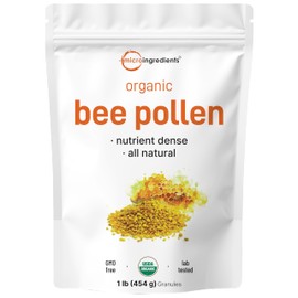 Micro Ingredients Organic Bee Pollen Granules, 1 lb | Fresh Harvest, Raw & Natural Superfood | Rich in B Vitamins, Minerals, Protein & Antioxidants | Keto, Non-GMO