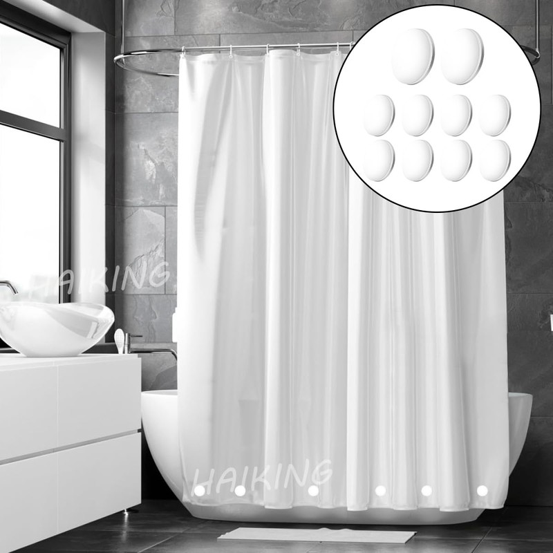 HAIKING Shower Curtain Magnets, 10 PCS White Round Plastic Covered