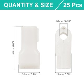 PATIKIL 7 mm Stop Peg Lock, 25 Pcs Pegboard Hooks Anti Sweep Theft Hook Locks Plastic Pegs for Mobile Accessories Shop Clothes Retail Security Display, White