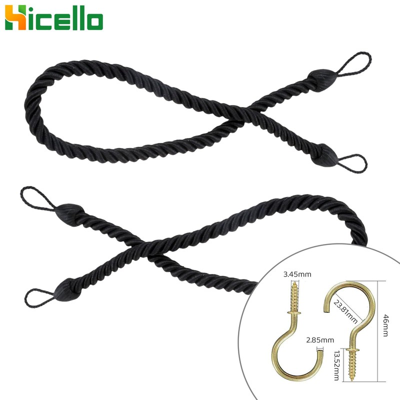 Hicello 2 Pieces 26" 68cm Long Curtain Rope Tie Back