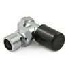 Thermostatic Radiator Valve Chrome & Black Angled TRV – Style