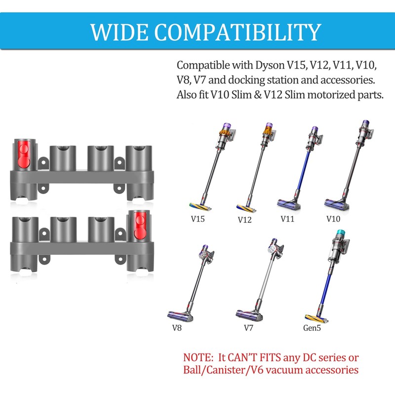 Charlux Accessory Holder for Dyson V15 V12 V10 V8 V7