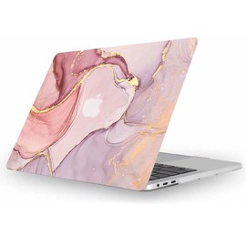 Fancity Compatible with 2024 MacBook Air 13.6 Inch Case with M3 M2 Chip Model A3113 A2681, Slim Hard Shell Protective Cover for 2022-2024 Air 13.6 Inch with Touch ID, Marble Pink