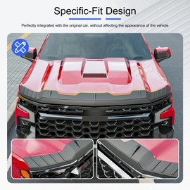 CZmenghe Hood Deflector Compatible with 2019-2026 Chevy Silverado 1500 Hood Protector TPE Hood Shield Replacement for 2019-2026 Chevy Silverado Accessories