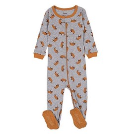Leveret Kids Pajamas Baby Boys Girls Footed Pajamas Sleeper 100% Cotton (Bison, Size 3 Toddler)