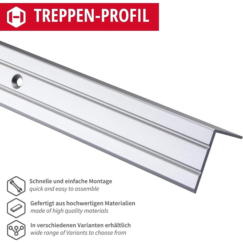 Gedotec Stair Profile Aluminium Step Edge Profile Aluminium Angle Profile