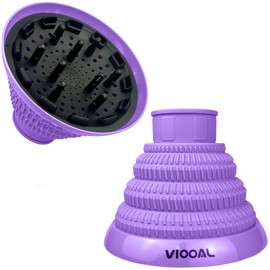 Collapsible Hair Dryer Diffuser,Silicone Dryer Hair Diffuser for Curly Hair- ​​​Lightweight Portable Travel ​Folding Design ​Fit Most Hair Dryers with Nozzle Diameter D-1.57Inch to 1.96 Inch (Purple)