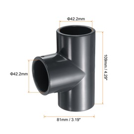 HARFINGTON 2pcs Tee PVC Fitting 1-1/4" 3 Way Connector Furniture Build Grade Pipe Coupling Elbow Fittings for Sewer Plumbing Drain Pipe Water Supplies Build Garden