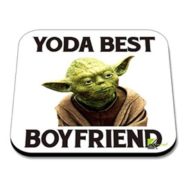 CS096 Yoda Best Boyfriend Novelty Funny Coffee Tea Drink Gift Glossy MDF Wooden Coaster