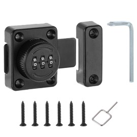 PATIKIL Cabinet Password Latch, Zinc Alloy Keyless Combination Lock 3-Digit Password Cabinet Lock Safety Lock with L-Screwdriver for Cabinet Drawer Cupboard, Black