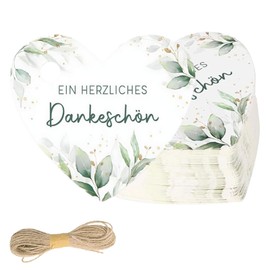 Pack of 50 Gift Tags for Labelling, Cards for Labelling, Thank You Gifts, Name Tags Wedding, Suitable for Parties, Birthdays, Valentine's Day and Christmas