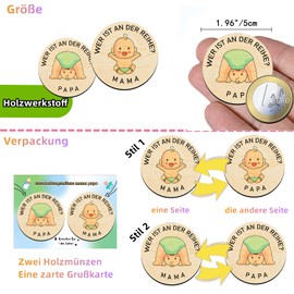 PulangRen Baby Gift Boy Girl, Gifts for Birth, Pregnancy Gift, Wooden Decision Coin, Gift Idea for Expectant Mothers, Christening Gifts for Boys, Christening Gifts for Girls