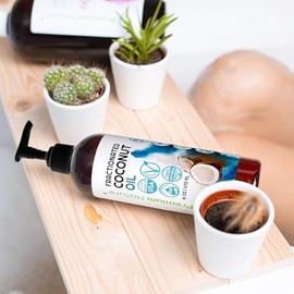 Aceite de Coco Sin Refinar - Premium Nature Coconut Oil 100% Puro y Natural Ideal Para Cabello Piel Labios Cara Cuerpo Ideal Para la Masaje Aceite de Coco Multiusos El Empaque Puede Variar