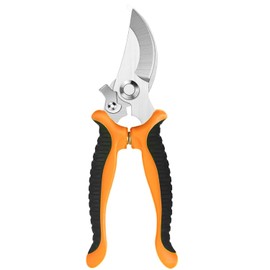 Gardening Scissor Orange Curved Sharp Stainless Steel Blade Garden Shear Cutter Cutting Flowers Trimming Plants Yard Florist Flower Rose Herb Hedge Bonsai Fruits Picking