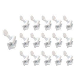 QCAA Single Small Sliding Window Security Lock, Aluminum, White Coated, 16 Pack, Made in Taiwan