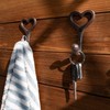SMKOLIN 5 Pcs Love Heart Coat Hooks 3.8'' Cast Iron