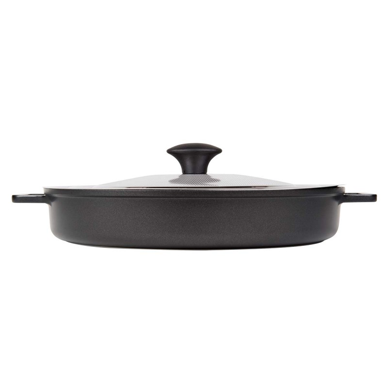 MasterPan Non-Stick Stovetop Oven Grill Pan with Heat-in Steam-Out Lid,