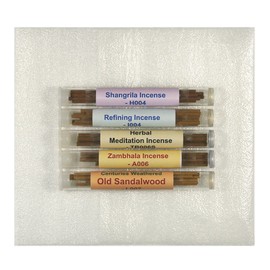 Tibetan Incense Sample Pack#2-5 Tubes Set - [Shangrila Incense+Refining Incense+Herbal Meditation Incense Ø4mm+Zambhala Incense+Centuries Weathered Old Sandalwood] - TIS552
