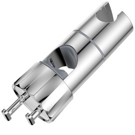 YEAUPE Shower Head Holder Replacement - Universal Adjustable Hand Shower Holder with 2 Hooks for 16-28MM Hand Shower Rail Head Slider Clamp Holder Bracket,ABS Shower Holder,Chrome Plated