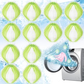 Pack of 12 Pet Hair Remover, Washing Machine, Reusable Lint Balls, Washing Machine, Cat Hair Remover, Washing Machine for Removing Pet Hair, Lint (Green)