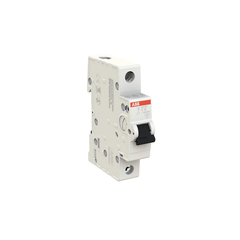 ABB SH201-C10 Miniature Circuit Breaker, 1 Pole, 10 Amp (ABB2CDS211001R0104)