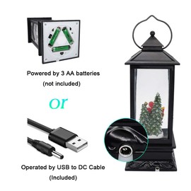 Eldnacele Singing Battery Operated & Plug-in Musical Lighted Christmas Snow Spinning Water Glittering Snow Globe Lantern Home Decoration and Gift, Santa Claus