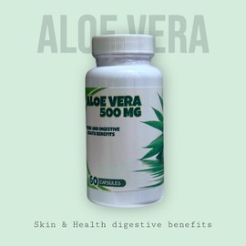 Aloe Vera 500Mg Skin & Digestive Herbal Supplement 60 Capules Health Detox Pills
