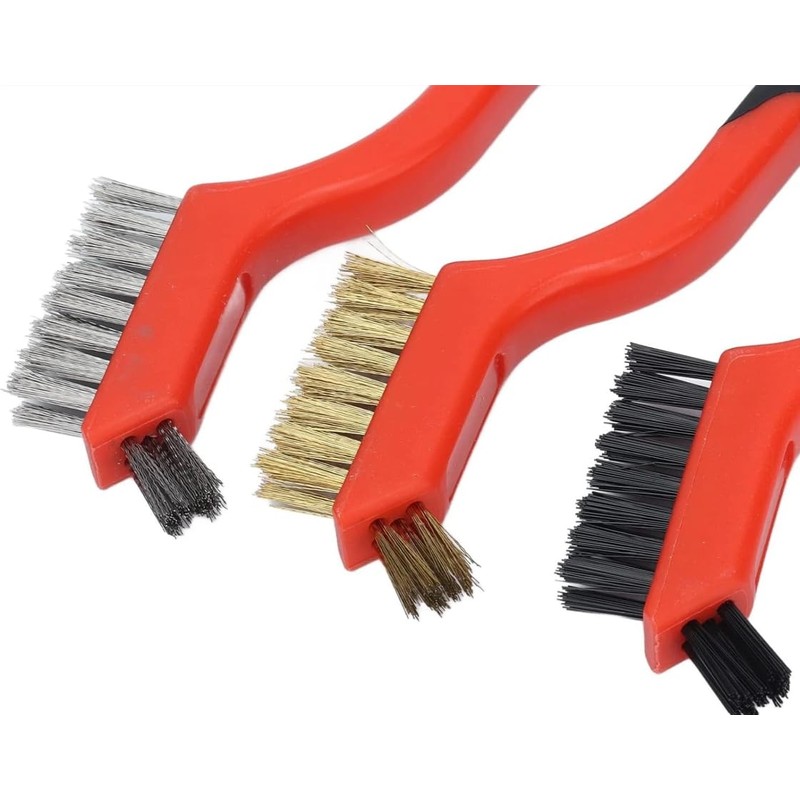 Multi-Surface Heavy Duty Wire Brush Set 3pc Steel, Brass &