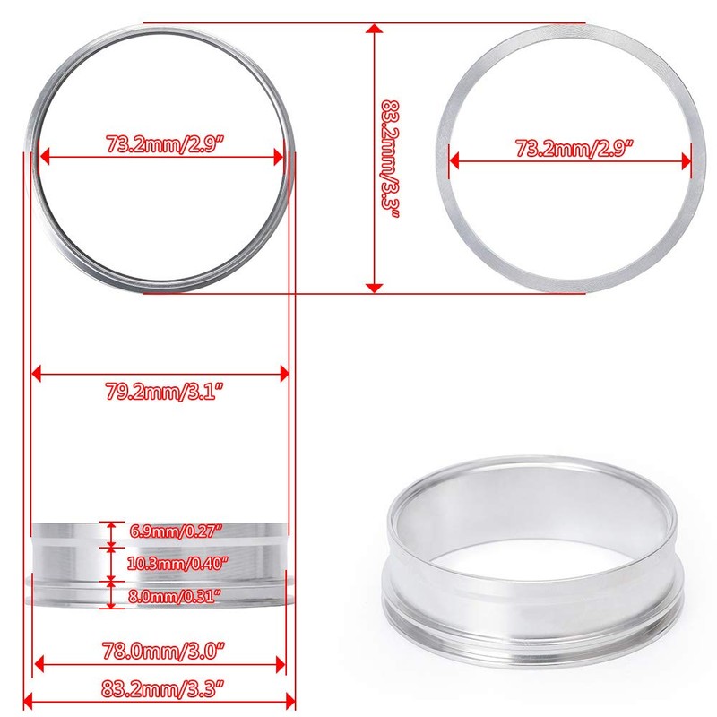 PQY 2.5 Inch Aluminum Quick Release V Band Clamp with