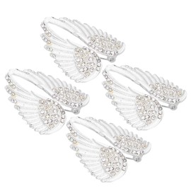 4Pcs Angel Wing Pin Brooch Unisex Crystal Angel Wing Corsage Pin Brooch Cardigan Breastpin Clip Lapel Pin Coat Badges for Tuxedo Blazer Cardigan Sweater Dress Jewelry(white)