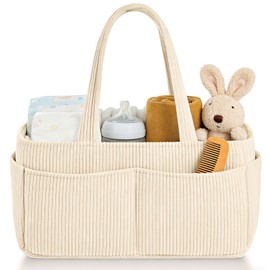 Monemey Organizer Fasciatoio per Neonati, con Scomparti e Maniglie, Beige