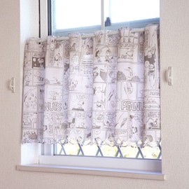 Noren Kobo 11313 Snoopy Goods, Cafe Curtain for Small Windows, Comics SNOOPY Peanuts Width 43.3 inches (110 cm), Length 18.5 inches (47 cm)