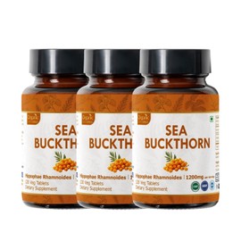 ORGANIC SPREE Sea Buckthorn 120 Tablets - Omega 7, Skin & Immune Support* - 120tab - Pack of 3