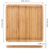 MUKLEI 4 Pack 11.8 Inches Square Bamboo Tray, Natural Bamboo