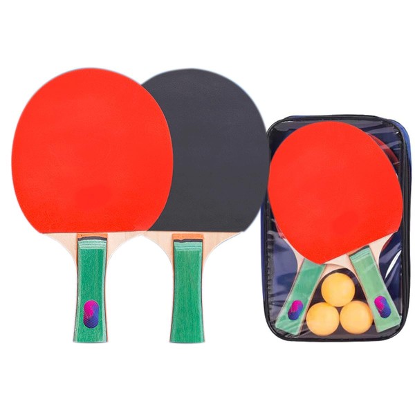 Table Tennis Bat Set, 2 Bats, 3 Table Tennis Balls, Ping Pong Set, Portable Table Tennis Set, Table Tennis Bat for Beginners, Professionals, Table Tennis Bat Set, Professional Table Tennis Bat