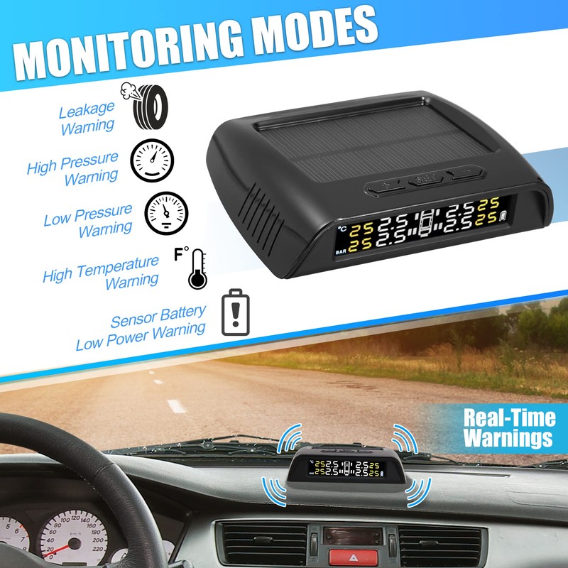 X AUTOHAUX RV Tire Pressure Monitoring System TPMS Wireless Solar