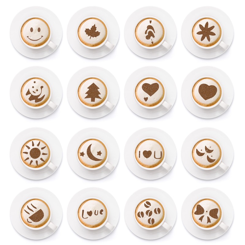 NUWAVE Coffee Art Stencils – Set of 16