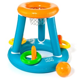 MOLTO Inflatable Basketball Set for Pool and Garden - Inflatable Basket for Kids - Outdoor Basketball Set - Includes Inflatable Ball
