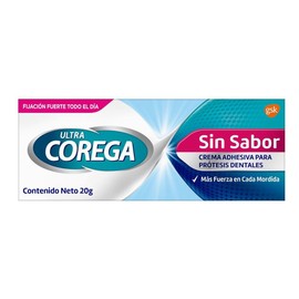 Ultra Corega Sin Sabor Crema Adhesiva para Prótesis Dentales 20g