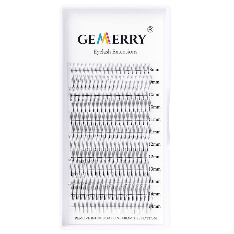 GEMERRY Ready-to-Use Fan Eyelashes, 3D Lashes, Volume, Individual Eyelashes, 0.07