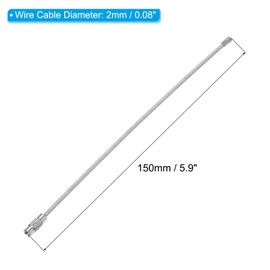 PATIKIL 5.9 Inch Length Wire Key Chain Cable 6 Pack Stainless Steel 2 mm Key Ring Loop for Outdoor Hiking Hanging Luggage Tag Key ID Transparent, transparent