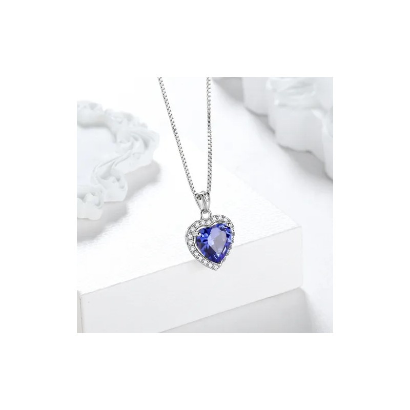 Collar De Plata 925 Titanic El Corazón Del Mar Azul